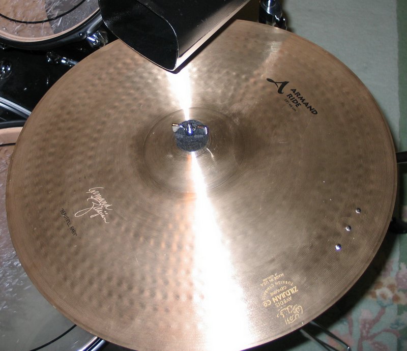 Ride cymbal showing its playing surface