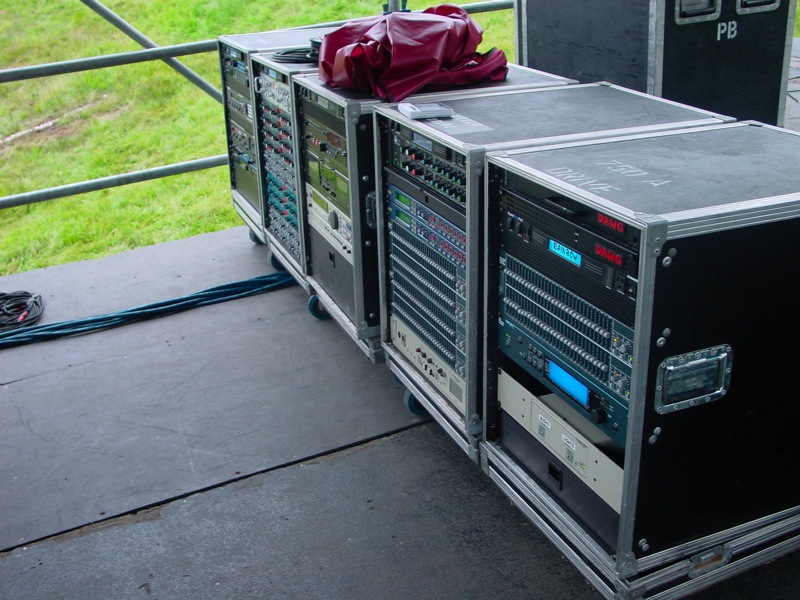 Touring audio racks in protective cases