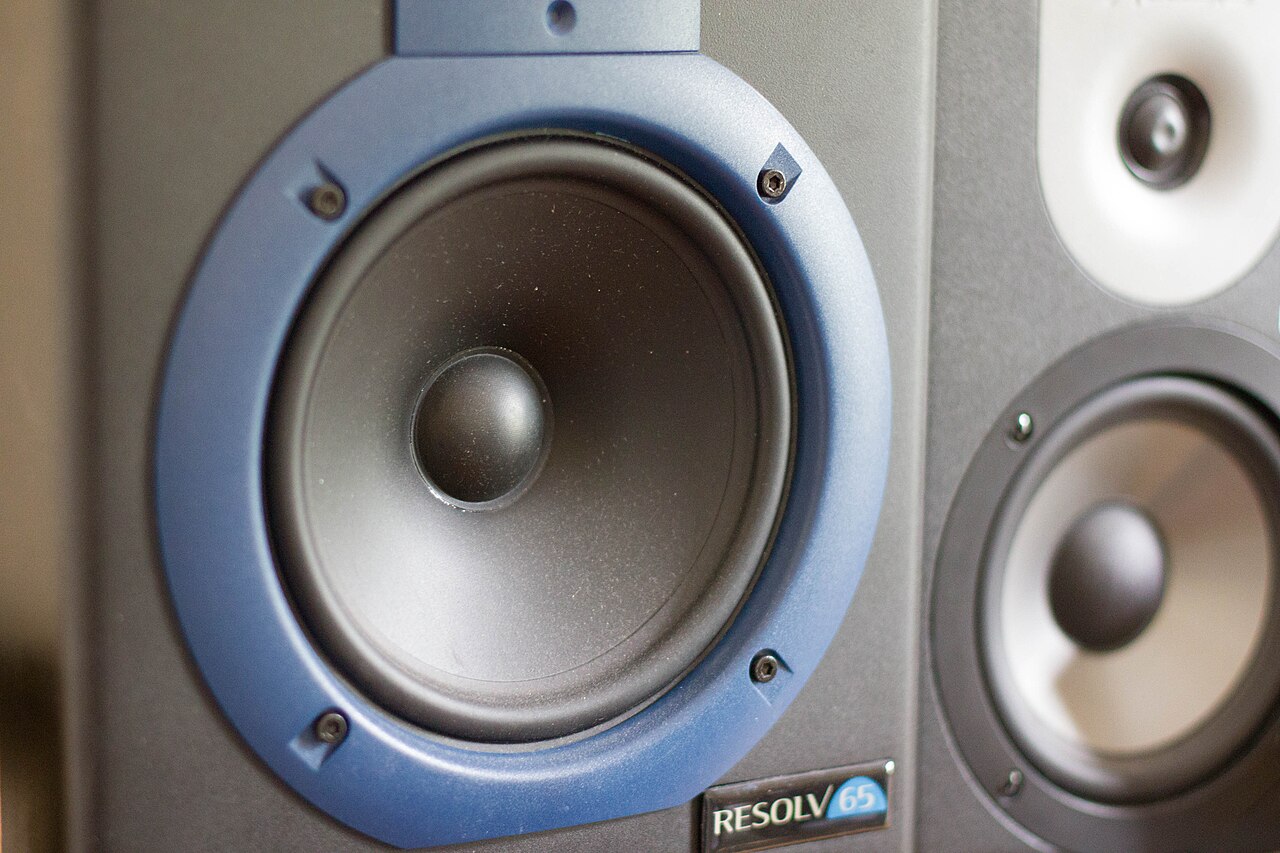 Two near-field studio monitor speakers